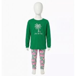 NEW LILLY PULITZER mini ballad sweatshirt in multi deck the palms embroidery